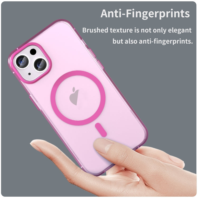 For iPhone 14 MagSafe Frosted Translucent TPU + PC Full Coverage Phone Case(Pink) - iPhone 14 Cases by buy2fix | Online Shopping UK | buy2fix