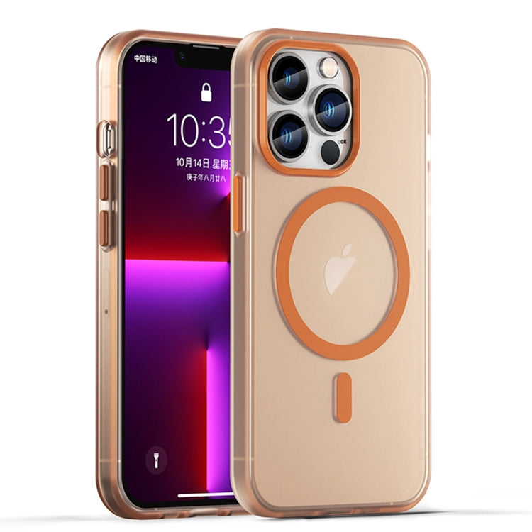 For iPhone 13 Pro MagSafe Frosted Translucent TPU + PC Full Coverage Phone Case(Orange) - iPhone 13 Pro Cases by buy2fix | Online Shopping UK | buy2fix