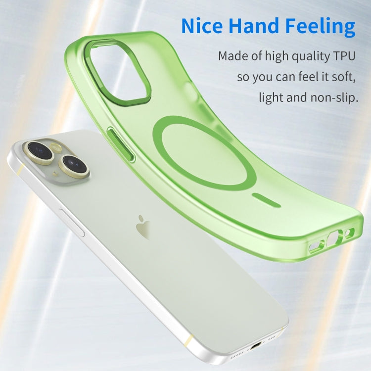 For iPhone 16 MagSafe Frosted Translucent TPU + PC Full Coverage Phone Case(Green) - iPhone 16 Cases by buy2fix | Online Shopping UK | buy2fix