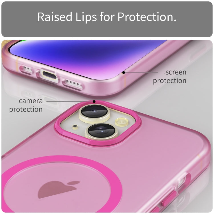 For iPhone 16 MagSafe Frosted Translucent TPU + PC Full Coverage Phone Case(Pink) - iPhone 16 Cases by buy2fix | Online Shopping UK | buy2fix