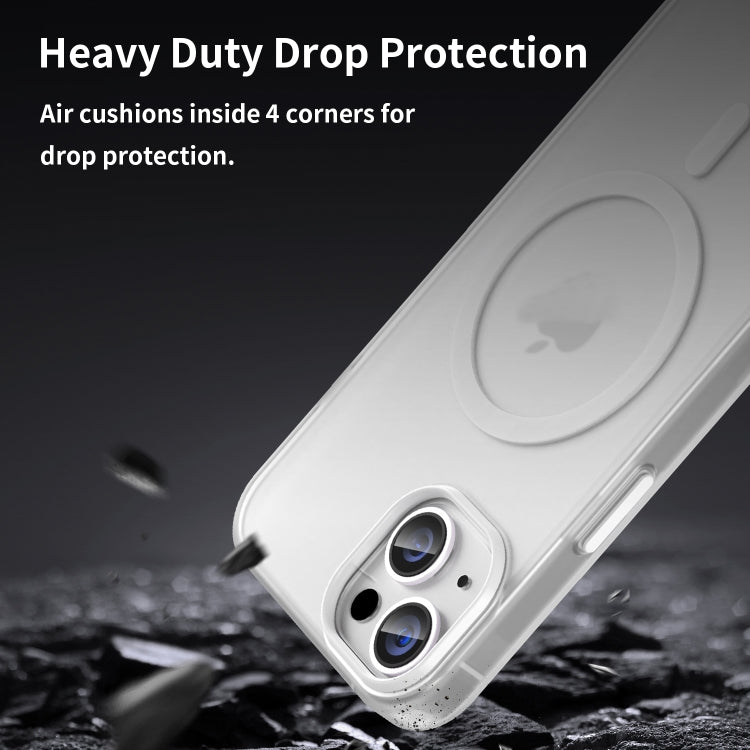 For iPhone 16 Plus MagSafe Frosted Translucent TPU + PC Full Coverage Phone Case(White) - iPhone 16 Plus Cases by buy2fix | Online Shopping UK | buy2fix