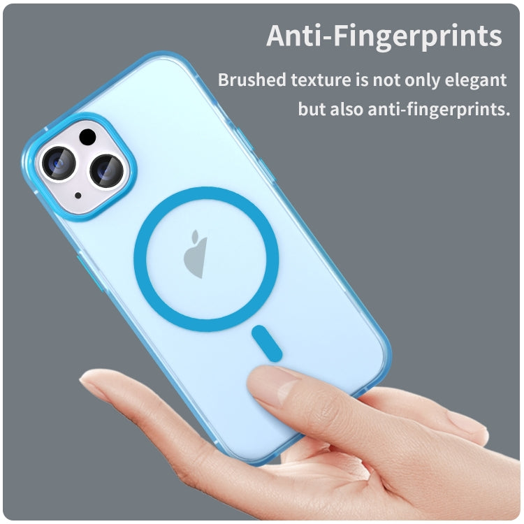 For iPhone 16 Plus MagSafe Frosted Translucent TPU + PC Full Coverage Phone Case(Blue) - iPhone 16 Plus Cases by buy2fix | Online Shopping UK | buy2fix