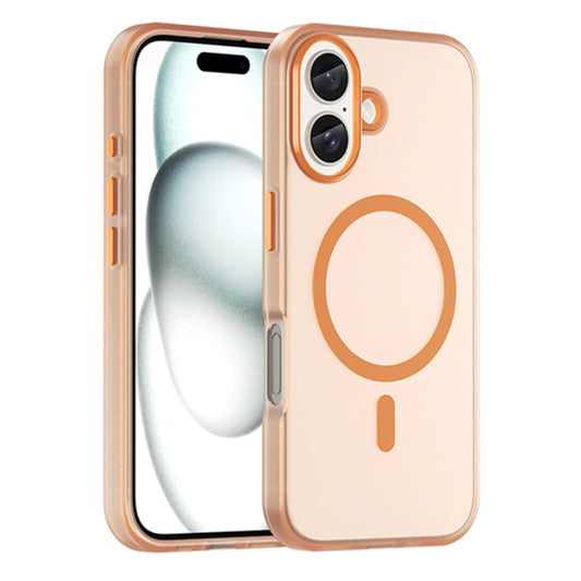 For iPhone 16 Plus MagSafe Frosted Translucent TPU + PC Full Coverage Phone Case(Orange) - iPhone 16 Plus Cases by buy2fix | Online Shopping UK | buy2fix