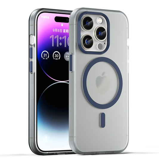 For iPhone 16 Pro Max MagSafe Frosted Translucent TPU + PC Full Coverage Phone Case(Dark Blue) - iPhone 16 Pro Max Cases by buy2fix | Online Shopping UK | buy2fix