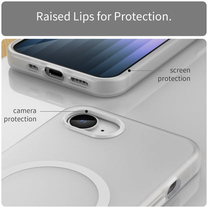 For iPhone SE 2024 MagSafe Frosted Translucent TPU + PC Full Coverage Phone Case(White) - More iPhone Cases by buy2fix | Online Shopping UK | buy2fix