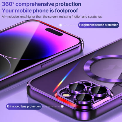 For iPhone 13 Pro MagSafe CD Texture Metal Lens Frame Full Coverage Phone Case(Silver) - iPhone 13 Pro Cases by buy2fix | Online Shopping UK | buy2fix