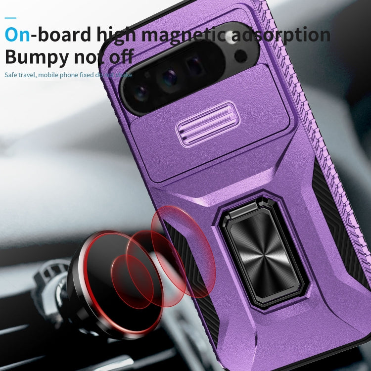 For Google Pixel 9 Pro XL Sliding Camshield Holder Phone Case(Purple) - Google Cases by buy2fix | Online Shopping UK | buy2fix