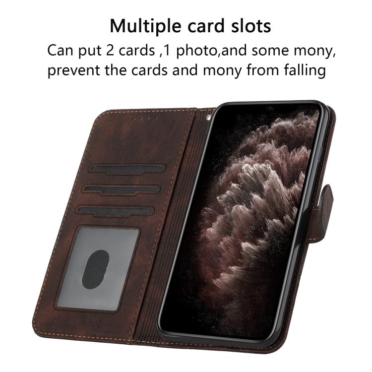 For Google Pixel 9 Cubic Skin Feel Flip Leather Phone Case(Brown) - Google Cases by buy2fix | Online Shopping UK | buy2fix