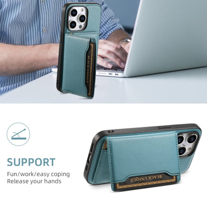 For iPhone 12 Pro Max Denior Cowhide Texture Leather MagSafe Detachable Wallet Phone Case(Blue) - iPhone 12 Pro Max Cases by Denior | Online Shopping UK | buy2fix