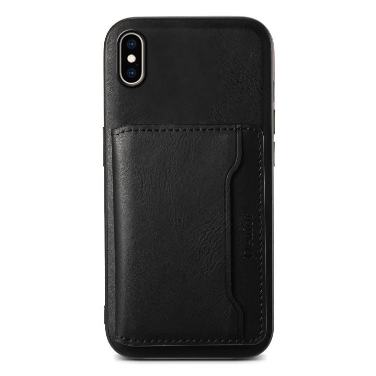 For iPhone XS Max Denior Cowhide Texture Leather MagSafe Detachable Wallet Phone Case(Black) - More iPhone Cases by Denior | Online Shopping UK | buy2fix