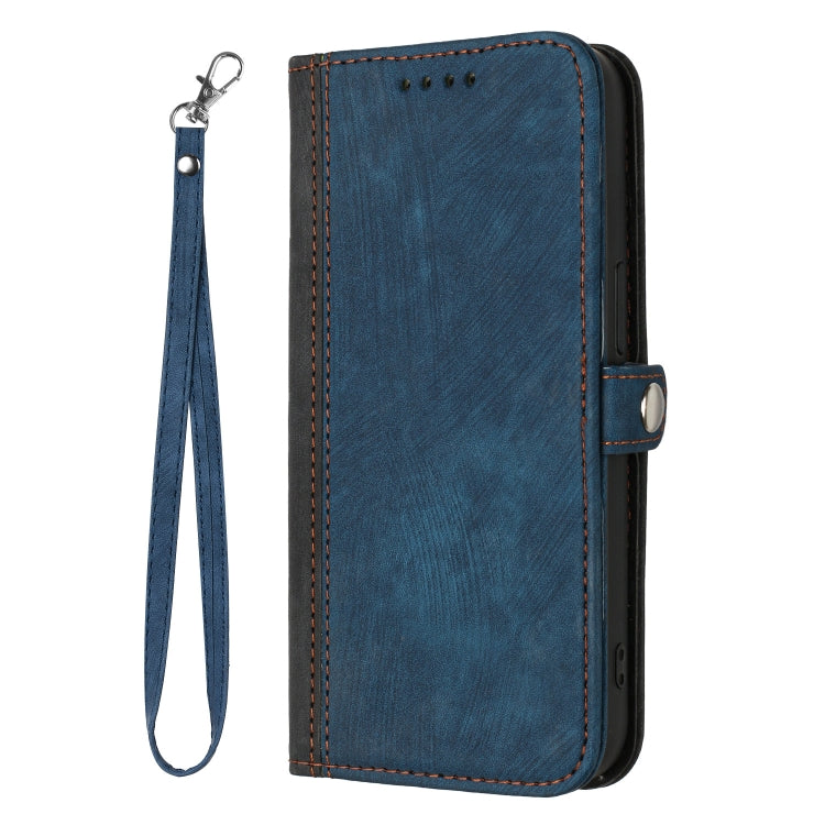 For OnePlus 12 Side Buckle Double Fold Hand Strap Leather Phone Case(Royal Blue) - OnePlus Cases by buy2fix | Online Shopping UK | buy2fix