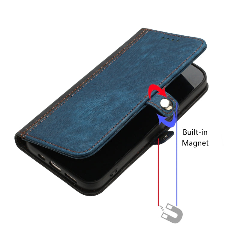 For OnePlus 12 Side Buckle Double Fold Hand Strap Leather Phone Case(Royal Blue) - OnePlus Cases by buy2fix | Online Shopping UK | buy2fix