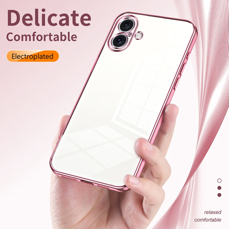 For iPhone 16 Plus Transparent Plating Fine Hole Phone Case(Transparent) - iPhone 16 Plus Cases by buy2fix | Online Shopping UK | buy2fix