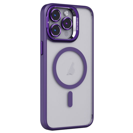 For iPhone 15 Pro Invisible Lens Holder PC + TPU Frosted MagSafe Phone Case(Purple) - iPhone 15 Pro Cases by buy2fix | Online Shopping UK | buy2fix