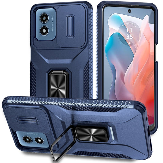 For Motorola Moto G Play 2024 Sliding Camshield Holder Phone Case(Blue) - Motorola Cases by buy2fix | Online Shopping UK | buy2fix