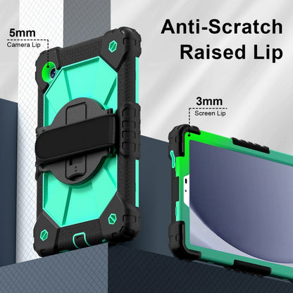 For Samsung Galaxy Tab A9 X115 Contrast Color Robot C2 Silicone Hybrid PC Tablet Case(Black Mint Green) - Other Galaxy Tab PC by buy2fix | Online Shopping UK | buy2fix