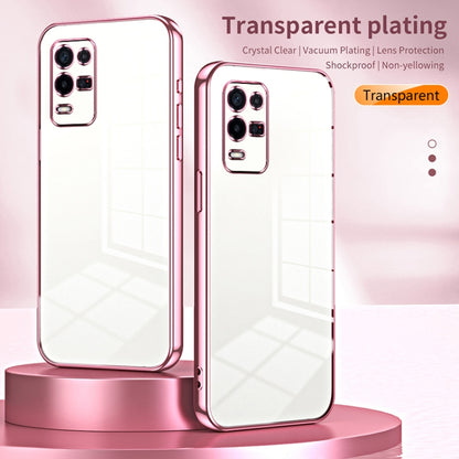 For OPPO K9x Transparent Plating Fine Hole Phone Case(Purple) - OPPO Cases by buy2fix | Online Shopping UK | buy2fix