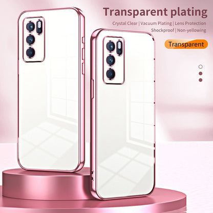 For OPPO Reno6 Pro Indian  Transparent Plating Fine Hole Phone Case(Purple) - OPPO Cases by buy2fix | Online Shopping UK | buy2fix