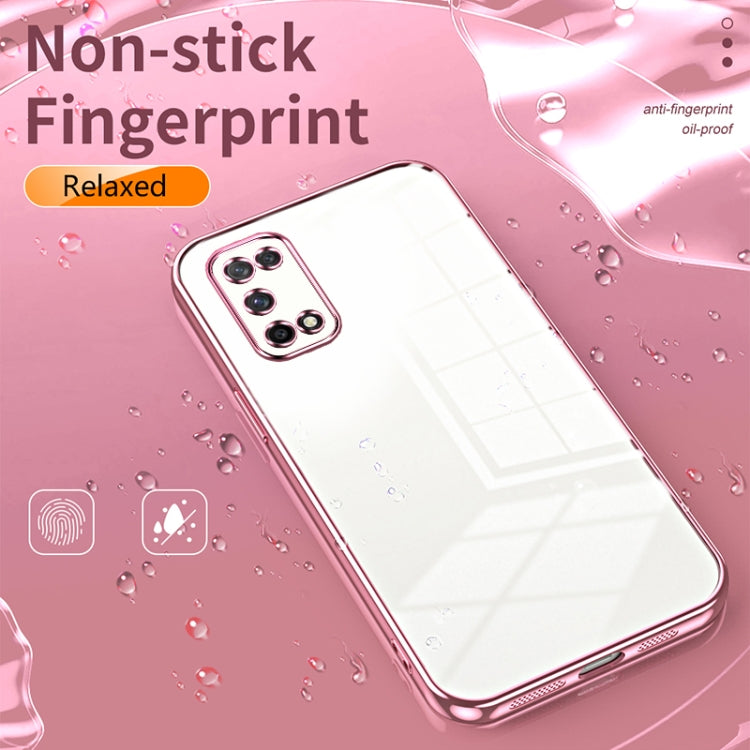 For OPPO K7x / Realme V5 5G Transparent Plating Fine Hole Phone Case(Silver) - OPPO Cases by buy2fix | Online Shopping UK | buy2fix