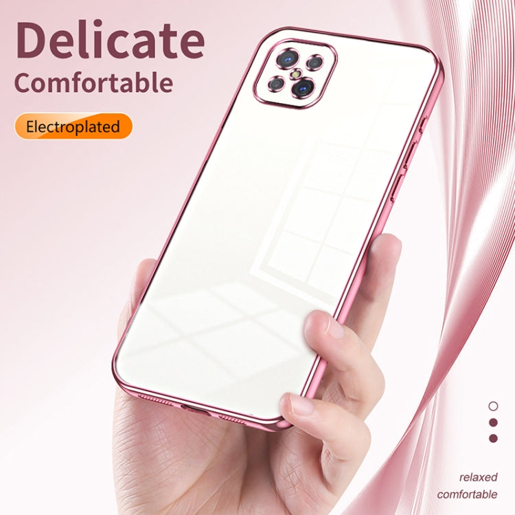 For OPPO A92s / Reno4 Z 5G Transparent Plating Fine Hole Phone Case(Purple) - OPPO Cases by buy2fix | Online Shopping UK | buy2fix