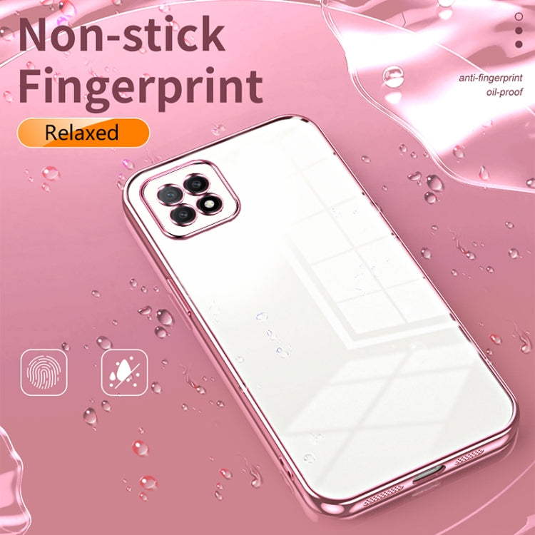 For OPPO A72 5G / A73 5G Transparent Plating Fine Hole Phone Case(Purple) - OPPO Cases by buy2fix | Online Shopping UK | buy2fix