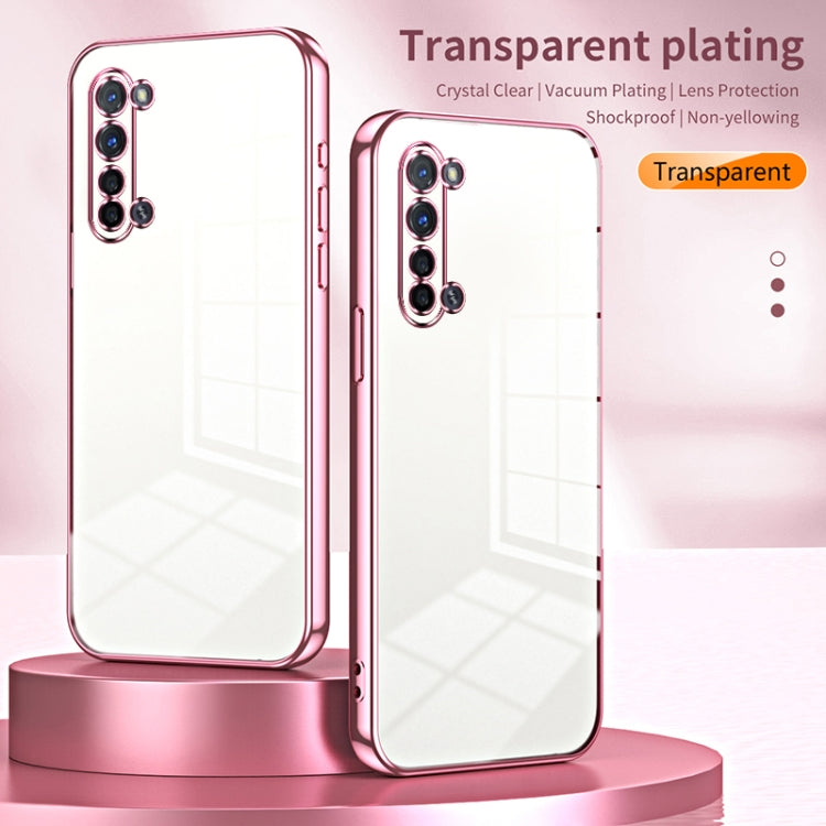 For OPPO Reno3 5G / Find X2 Lite Transparent Plating Fine Hole Phone Case(Pink) - OPPO Cases by buy2fix | Online Shopping UK | buy2fix