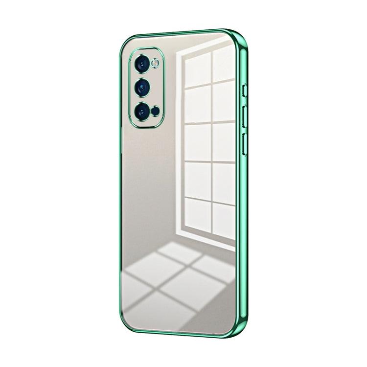 For OPPO Reno4 Pro Transparent Plating Fine Hole Phone Case(Green) - OPPO Cases by buy2fix | Online Shopping UK | buy2fix