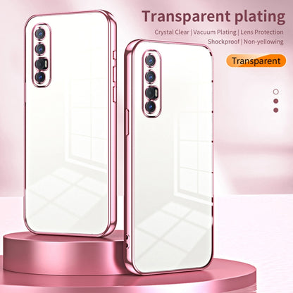 For OPPO Reno3 Pro Transparent Plating Fine Hole Phone Case(Silver) - OPPO Cases by buy2fix | Online Shopping UK | buy2fix