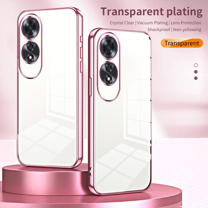 For OPPO A60 Transparent Plating Fine Hole Phone Case(Black) - OPPO Cases by buy2fix | Online Shopping UK | buy2fix