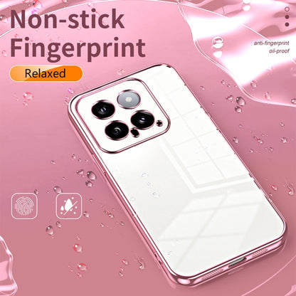 For Xiaomi 14 Transparent Plating Fine Hole Phone Case(Purple) - 14 Cases by buy2fix | Online Shopping UK | buy2fix