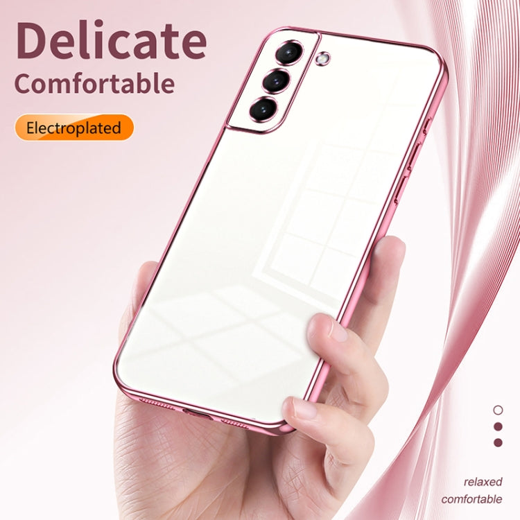 For Samsung Galaxy S21+ 5G Transparent Plating Fine Hole Phone Case(Silver) - Galaxy S21+ 5G Cases by buy2fix | Online Shopping UK | buy2fix