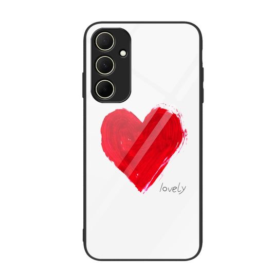 For Samsung Galaxy A55 5G Colorful Painted Glass Phone Case(Love) - Galaxy Phone Cases by buy2fix | Online Shopping UK | buy2fix