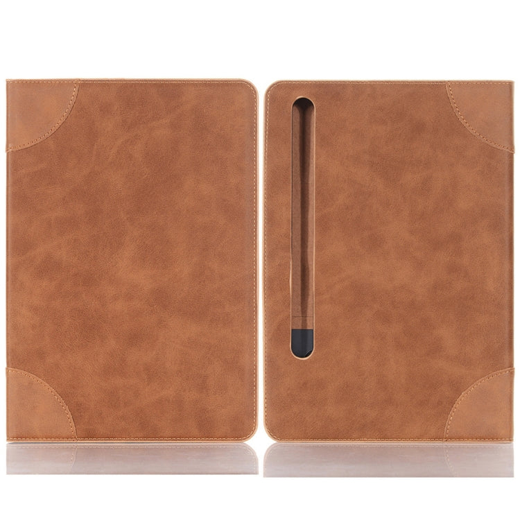 For Samsung Galaxy Tab S9 Retro Book Leather Tablet Case(Light Brown) - Galaxy Tab S9 Cases by buy2fix | Online Shopping UK | buy2fix