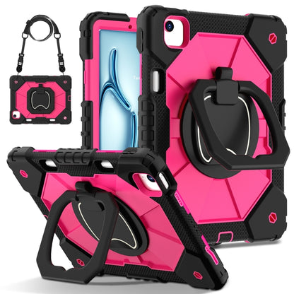 For iPad Air 11 2024 Contrast Color Robot Silicone Hybrid PC Tablet Case(Black Rose Red) - iPad Air 11 2024 Cases by buy2fix | Online Shopping UK | buy2fix