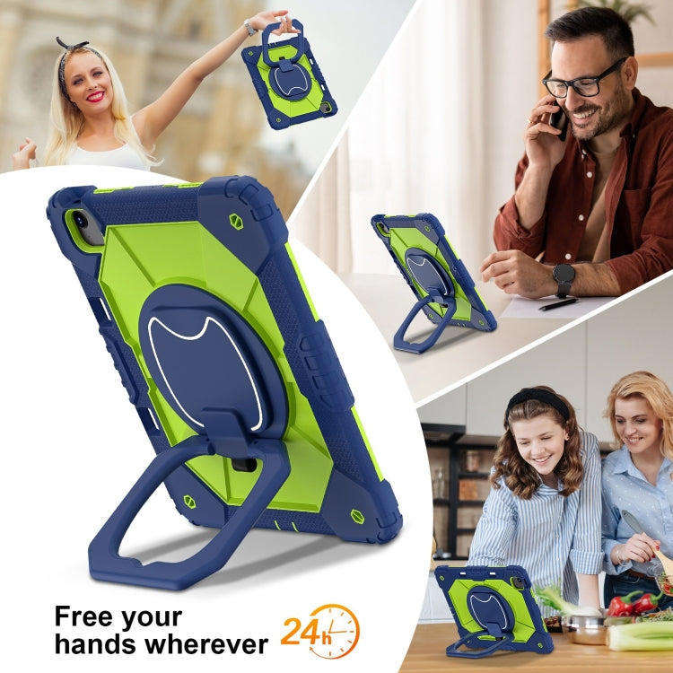 For iPad Air 13 2024 Contrast Color Robot Silicone Hybrid PC Tablet Case(Navy Yellow Green) - iPad Air 13 2024 Cases by buy2fix | Online Shopping UK | buy2fix