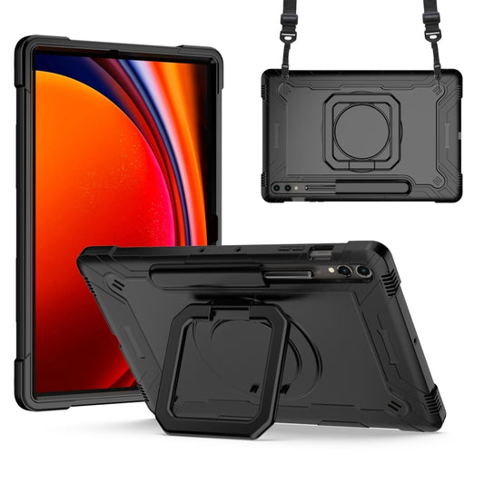 For Samsung Galaxy Tab S9 FE+ / S9+ Handle Robot Silicone Hybrid PC Tablet Case(Black) - Galaxy Tab S9+ Cases by buy2fix | Online Shopping UK | buy2fix