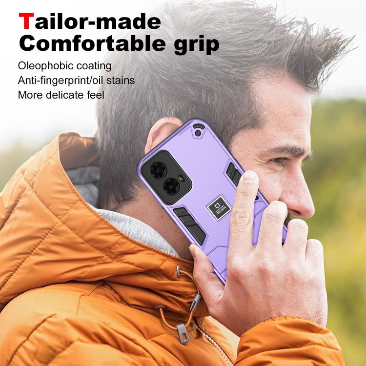 For Motorola Moto G 2024 5G 2 in 1 Shockproof Phone Case(Purple) - Motorola Cases by buy2fix | Online Shopping UK | buy2fix