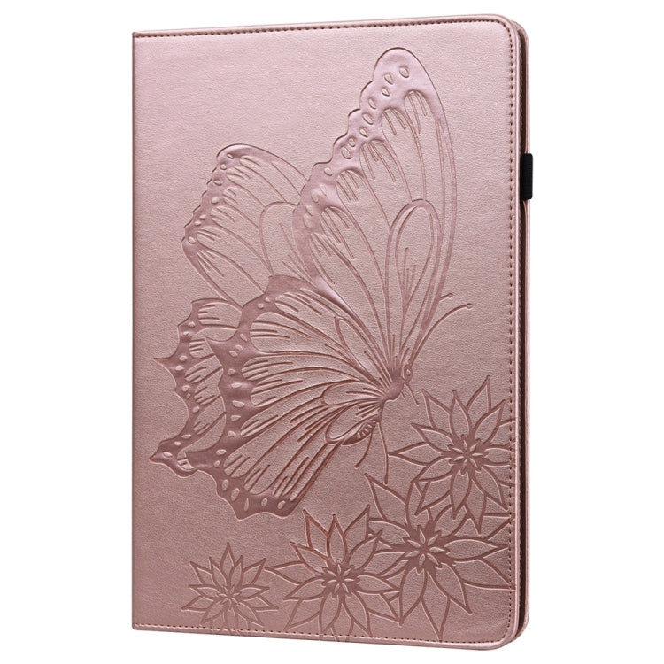 For iPad Pro 11 2024 Big Butterfly Embossed Leather Tablet Case(Rose Gold) - iPad Pro 11 2024 Cases by buy2fix | Online Shopping UK | buy2fix