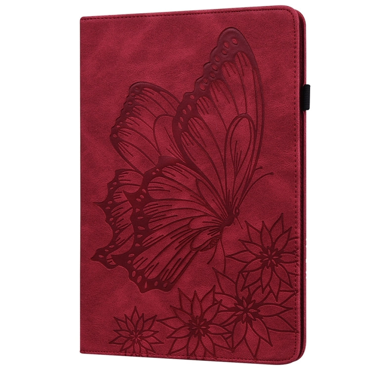 For iPad Pro 13 2024 Big Butterfly Embossed Leather Tablet Case(Red) - iPad Pro 13 2024 Cases by buy2fix | Online Shopping UK | buy2fix