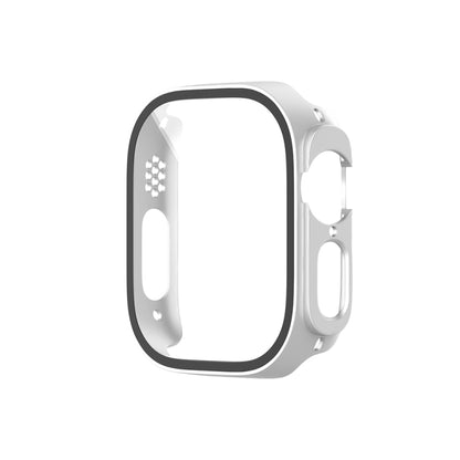 For Apple Watch Ultra 2 / Ultra 49mm Painting PC Hybrid Tempered Film Integrated Watch Case(Silver) - Watch Cases by buy2fix | Online Shopping UK | buy2fix