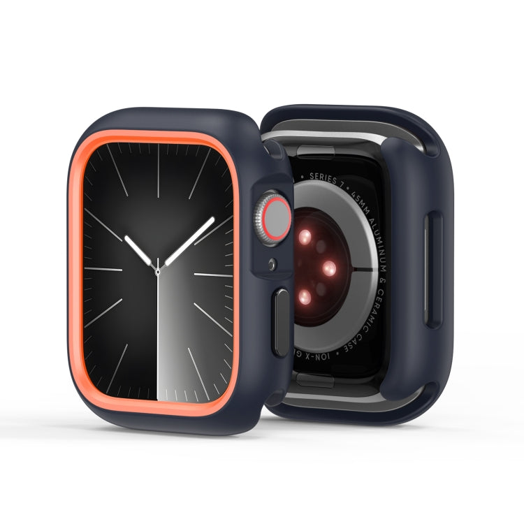 For Apple Watch 9 / 8 / 7 45mm DUX DUCIS Bamo Series Hollow PC + TPU Watch Protective Case(Midnight Blue+Orange) - Watch Cases by DUX DUCIS | Online Shopping UK | buy2fix