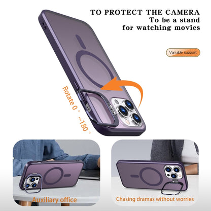 For iPhone 11 Pro Max Metal Invisible Camera Holder MagSafe Magnetic Phone Case(Purple) - iPhone 11 Pro Max Cases by buy2fix | Online Shopping UK | buy2fix