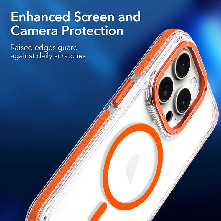 For iPhone 11 Pro Max Dual-Color Clear Acrylic Hybrid TPU MagSafe Phone Case(Orange) - iPhone 11 Pro Max Cases by buy2fix | Online Shopping UK | buy2fix