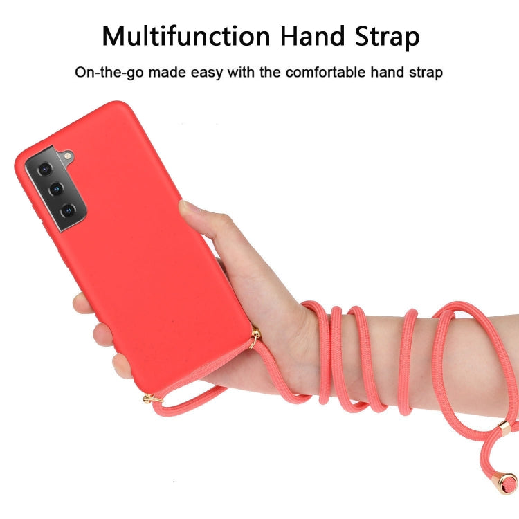 For Samsung Galaxy A15 5G Wheat Straw Material + TPU Phone Case with Lanyard(Red) - Galaxy Phone Cases by buy2fix | Online Shopping UK | buy2fix