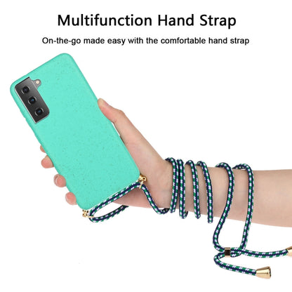 For Samsung Galaxy A25 Global Wheat Straw Material + TPU Phone Case with Lanyard(Green) - Galaxy Phone Cases by buy2fix | Online Shopping UK | buy2fix