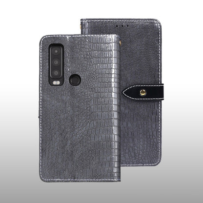 For CAT S75 idewei Crocodile Texture Leather Phone Case(Grey) - More Brand by idewei | Online Shopping UK | buy2fix