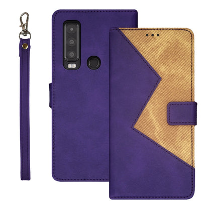 For CAT S75 idewei Two-color Splicing Leather Phone Case(Purple) - More Brand by idewei | Online Shopping UK | buy2fix