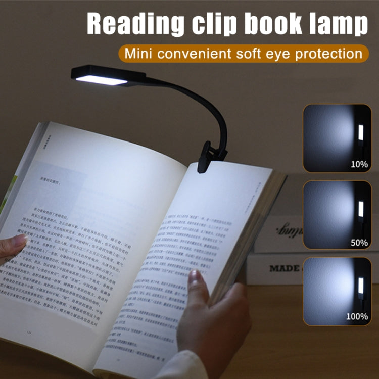 LED Reading Light Clip Book USB Charging Mini Bedside Learning Lamp(White) - USB Light by buy2fix | Online Shopping UK | buy2fix