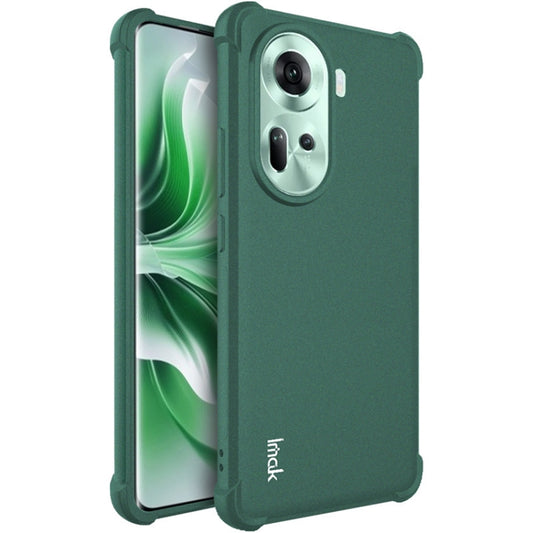 For OPPO Reno11 5G Global imak Shockproof Airbag TPU Phone Case(Matte Green) - Reno11 Cases by imak | Online Shopping UK | buy2fix