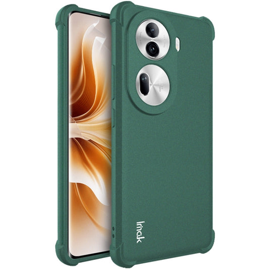 For OPPO Reno11 Pro 5G Global imak Shockproof Airbag TPU Phone Case(Matte Green) - OPPO Cases by imak | Online Shopping UK | buy2fix